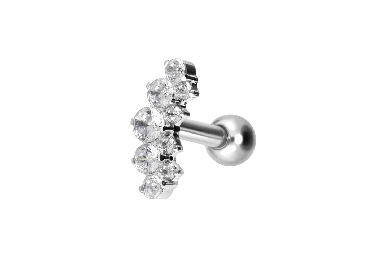 Titan Ohrpiercing mit Innengewinde KRISTALLBOGEN